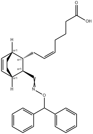 (Z)-7-[(1α,4α)-3α-[[(Diphenylmethoxy)imino]methyl]bicyclo[2.2.2]oct-5-en-2β-yl]-5-heptenoic acid Struktur