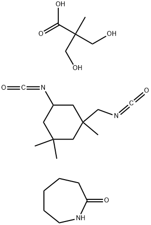 Propanoic acid, 3-hydroxy-2-(hydroxymethyl)-2-methyl-, polymer with hexahydro-2H-azepin-2-one and 5-isocyanato-1-(isocyanatomethyl)-1,3,3-trimethylcyclohexane Struktur