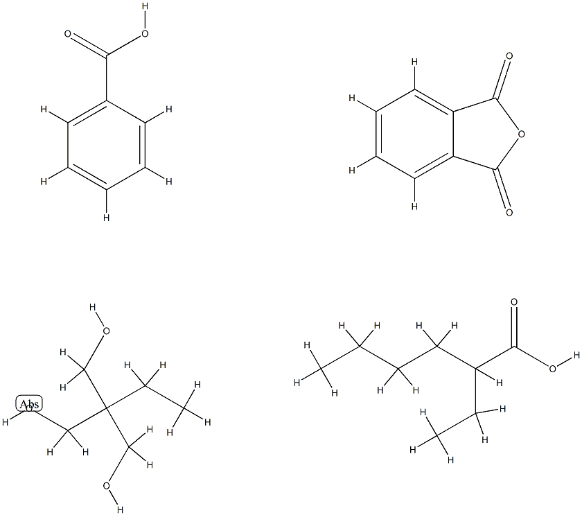 1,3-Propanediol, 2-ethyl-2-(hydroxymethyl)-, polymer with 1,3-isobenzofurandione, benzoate 2-ethylhexanoate Struktur