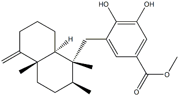 5-[[(1R,8aα)-Decahydro-1β,2β,4aβ-trimethyl-5-methylenenaphthalene-1α-yl]methyl]-3,4-dihydroxybenzoic acid methyl ester Struktur