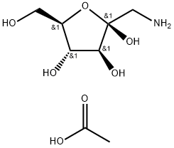 1-Amino-1-deoxy-beta-D-fructofuranose acetate Struktur