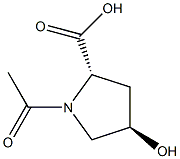 D-Proline, 1-acetyl-4-hydroxy-, (4S)-rel- (9CI) Struktur