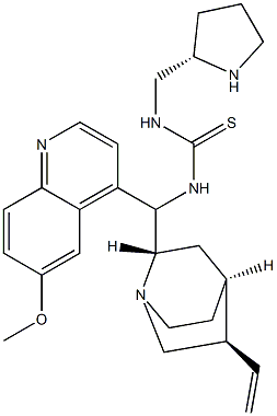 N-[(8α,9S)-6'-Methoxycinchonan-9-yl]-N'-[(2S)-2-pyrrolidinylMethyl]-Thiourea Struktur