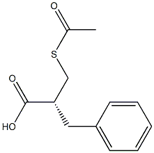 (R)-α-[(Acetylthio)methyl]benzenepropanoic Acid Struktur