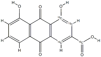 Rhein-13C4 Structure