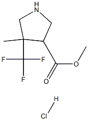 4-Methyl-4-trifluoromethyl-pyrrolidine-3-carboxylic acid methyl ester hydrochloride Struktur