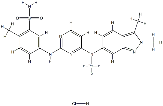 Pazopanib 13C D3 Hydrochloride Struktur