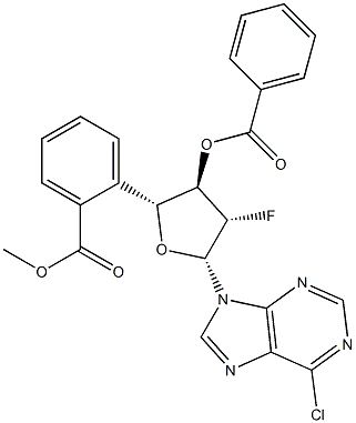 6-Chloropurine -9-beta-D-(3',5'-di-O-benzoyl-2'-deoxy-2'-fluoro)arabinoriboside Struktur