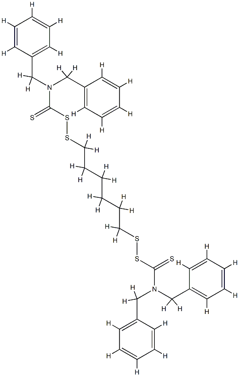 1,6-Bis(N,N′-dibenzylthiocarbamoyldithio)-hexan Struktur