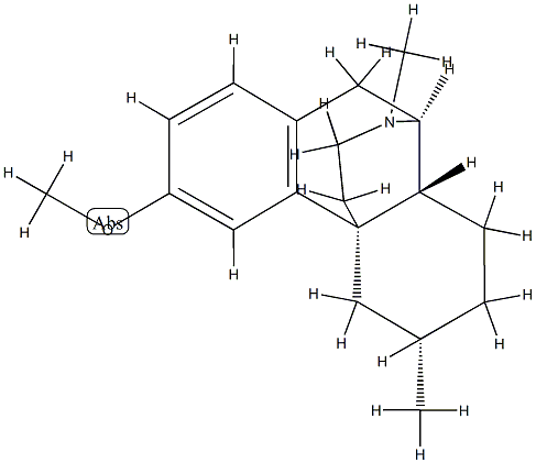 (-)-3-Methoxy-6α,17-dimethylmorphinan Struktur