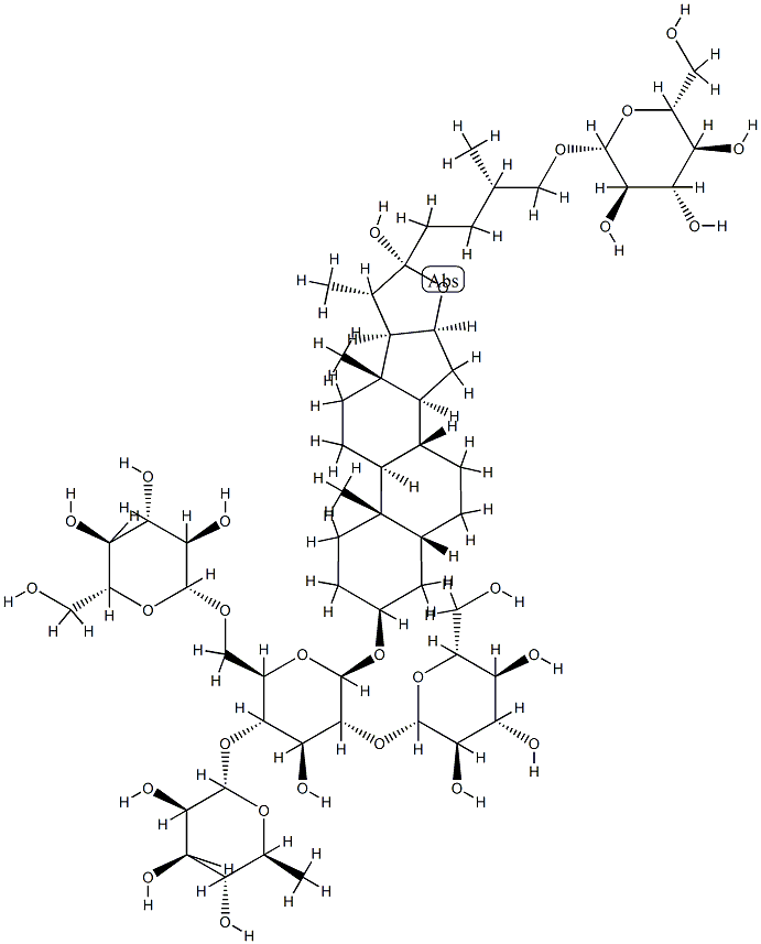 [(22S,25S)-26-(β-D-Glucopyranosyloxy)-22-hydroxy-5β-furostan-3β-yl]4-O-(6-deoxy-α-L-mannopyranosyl)-2-O:6-O-di(β-D-glucopyranosyl)-β-D-glucopyranoside Struktur