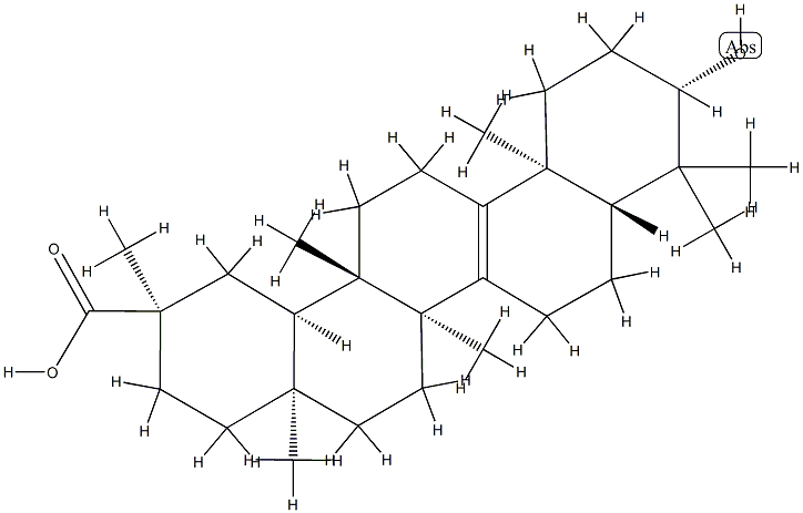 (20R)-3-Oxo-D:C-friedoolean-8-en-29-oic acid Struktur