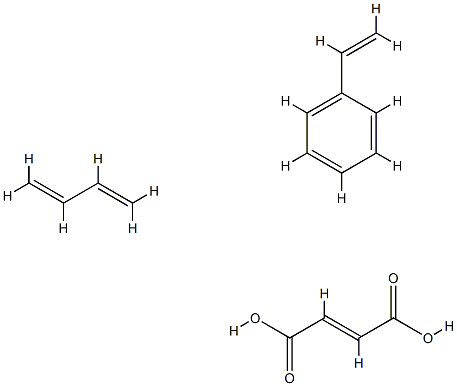 2-Butenedioic acid (E)-, polymer with 1,3-butadiene and ethenylbenzene Struktur