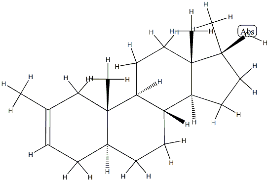 2,17-DiMethyl-5α-androst-2-en-17β-ol Struktur