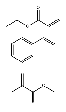 2-Propenoic acid, 2-methyl-, methyl ester, polymer with ethenylbenzene and ethyl 2-propenoate Struktur