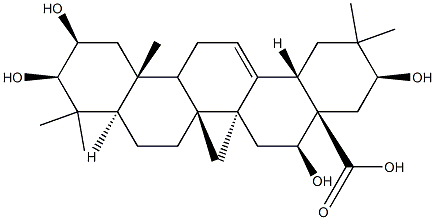 2β,3β,16β,21β-Tetrahydroxyolean-12-en-28-oic acid Struktur