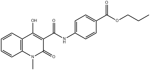 propyl 4-{[(4-hydroxy-1-methyl-2-oxo-1,2-dihydroquinolin-3-yl)carbonyl]amino}benzoate Struktur