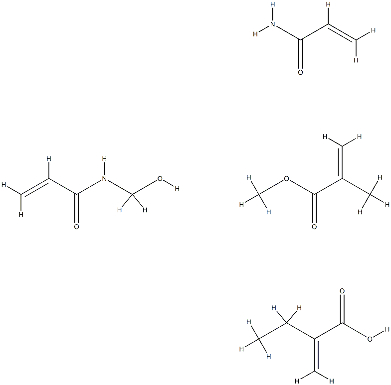 2-Propenoic acid, 2-methyl-, methyl ester, polymer with ethyl 2-propenoate, N-(hydroxymethyl)-2-propenamide and 2-propenamide Struktur