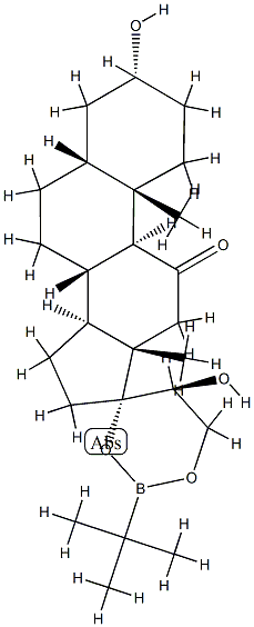 (20S)-17,21-[(tert-Butylboranediyl)bisoxy]-3α,20-dihydroxy-5β-pregnan-11-one Struktur