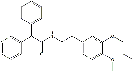 N-[2-(3-butoxy-4-methoxyphenyl)ethyl]-2,2-diphenylacetamide Struktur