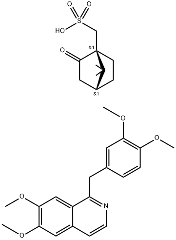 (1S)-2-oxobornane-10-sulphonic acid, compound with 1-(3,4-dimethoxybenzyl)-6,7-dimethoxyisoquinoline (1:1) Struktur