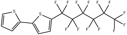 5-Tridecafluorohexyl-2,2′-bithiophene Struktur