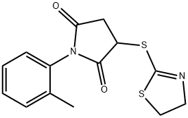 3-(4,5-dihydro-1,3-thiazol-2-ylsulfanyl)-1-(2-methylphenyl)pyrrolidine-2,5-dione Struktur