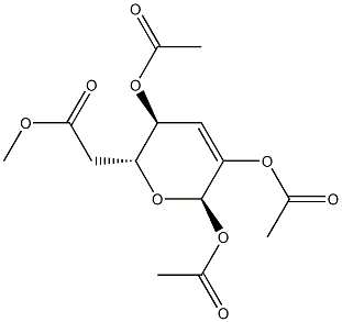 .alpha.-D-erythro-Hex-2-enopyranose, 3-deoxy-, tetraacetate Struktur