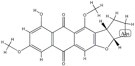 (3aS)-2,3,3aα,12aα-テトラヒドロ-6-ヒドロキシ-4,8-ジメトキシアントラ[2,3-b]フロ[3,2-d]フラン-5,10-ジオン 化學(xué)構(gòu)造式