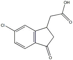 2-(6-chloro-3-oxo-2,3-dihydro-1H-inden-1-yl)acetic acid Struktur