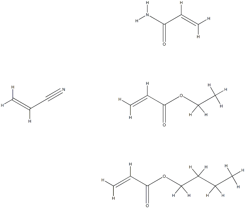 2-Propenoic acid, butyl ester, polymer with ethyl 2-propenoate, 2-propenamide and 2-propenenitrile Struktur