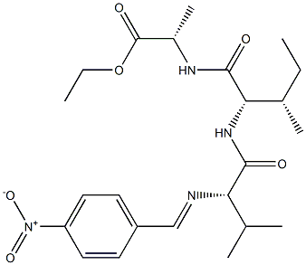 N-[(4-Nitrophenyl)methylene]-L-Val-L-Ile-L-Ala-OEt Struktur