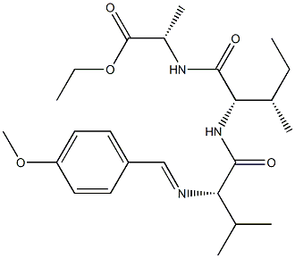 N-[(4-Methoxyphenyl)methylene]-L-Val-L-Ile-L-Ala-OEt Struktur