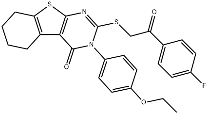 3-(4-ethoxyphenyl)-2-[2-(4-fluorophenyl)-2-oxoethyl]sulfanyl-5,6,7,8-tetrahydro-[1]benzothiolo[2,3-d]pyrimidin-4-one Struktur