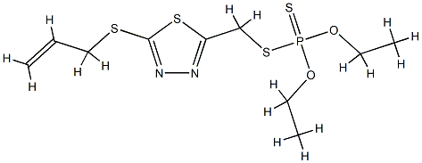 diethoxy-[(5-prop-2-enylsulfanyl-1,3,4-thiadiazol-2-yl)methylsulfanyl] -sulfanylidene-phosphorane Struktur