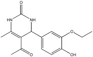 2(1H)-Pyrimidinone,5-acetyl-4-(3-ethoxy-4-hydroxyphenyl)-3,4-dihydro-6-methyl-(9CI) Struktur