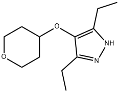 1H-Pyrazole,3,5-diethyl-4-[(tetrahydro-2H-pyran-4-yl)oxy]-(9CI) Struktur