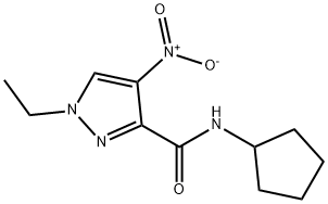 1H-Pyrazole-3-carboxamide,N-cyclopentyl-1-ethyl-4-nitro-(9CI) Struktur