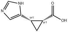 Cyclopropanecarboxylic acid, 2-(1H-imidazol-4-yl)-, (1R,2S)-rel- (9CI) Struktur