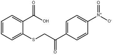 2-{[2-(4-nitrophenyl)-2-oxoethyl]thio}benzoic acid Struktur