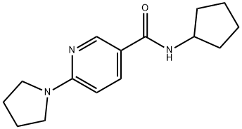 3-Pyridinecarboxamide,N-cyclopentyl-6-(1-pyrrolidinyl)-(9CI) Struktur