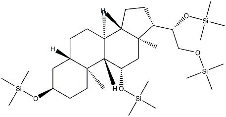 [[(20S)-5α-Pregnane-3α,11β,20,21-tetryl]tetra(oxy)]tetrakis(trimethylsilane) Struktur