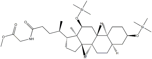 N-[24-Oxo-3α,12α-bis(trimethylsiloxy)-5β-cholan-24-yl]glycine methyl ester Struktur