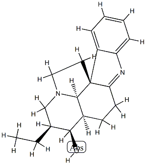 1,2-Didehydro-7α-ethyl-20,21-dinoraspidospermidin-6α-ol Struktur