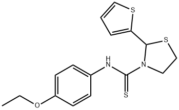 3-Thiazolidinecarbothioamide,N-(4-ethoxyphenyl)-2-(2-thienyl)-(9CI) Struktur