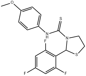 3-Thiazolidinecarbothioamide,N-(4-methoxyphenyl)-2-(2,4,6-trifluorophenyl)-(9CI) Struktur