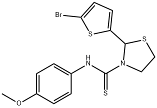 3-Thiazolidinecarbothioamide,2-(5-bromo-2-thienyl)-N-(4-methoxyphenyl)-(9CI) Struktur