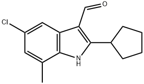 1H-Indole-3-carboxaldehyde,5-chloro-2-cyclopentyl-7-methyl-(9CI) Struktur