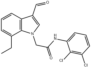 1H-Indole-1-acetamide,N-(2,3-dichlorophenyl)-7-ethyl-3-formyl-(9CI) Struktur