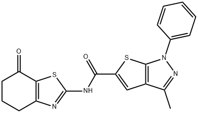 1H-Thieno[2,3-c]pyrazole-5-carboxamide,3-methyl-1-phenyl-N-(4,5,6,7-tetrahydro-7-oxo-2-benzothiazolyl)-(9CI) Struktur